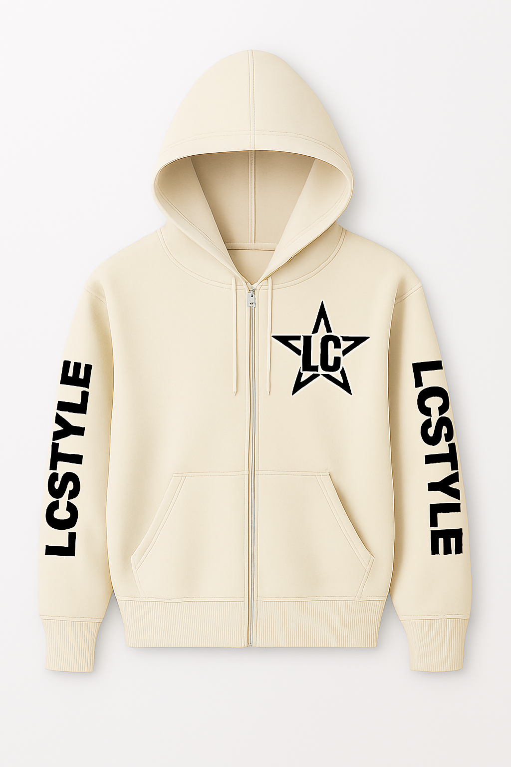 Cream LC. Style Hoodie - Zipped